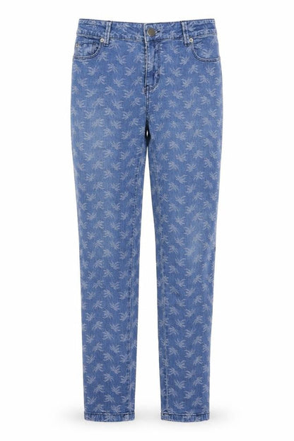 Kill Jeans Womens Blue Floral Cotton Skinny Jeans Size 10 L31 in Regular Zip