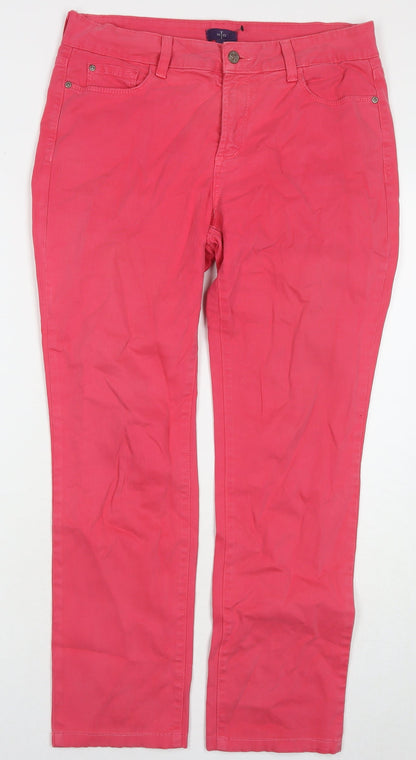 Womens UK Size 10 NYDJ Regular Fit Skinny Pink Jeans