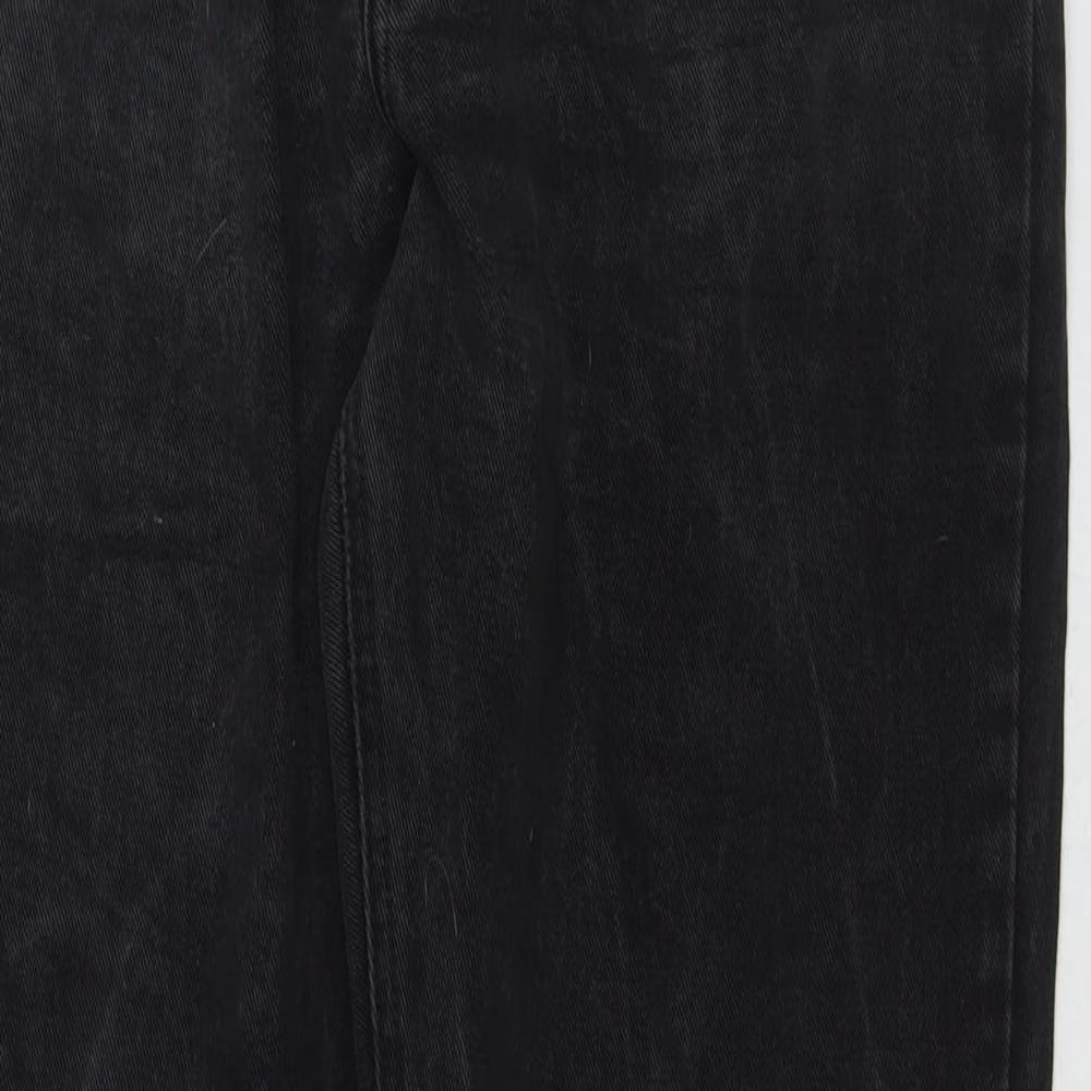 Jinglerss Mens Black Cotton Straight Jeans Size 38 in L32 in Regular Zip