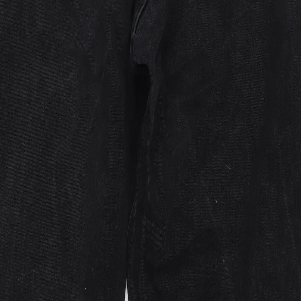 Jinglerss Mens Black Cotton Straight Jeans Size 38 in L32 in Regular Zip