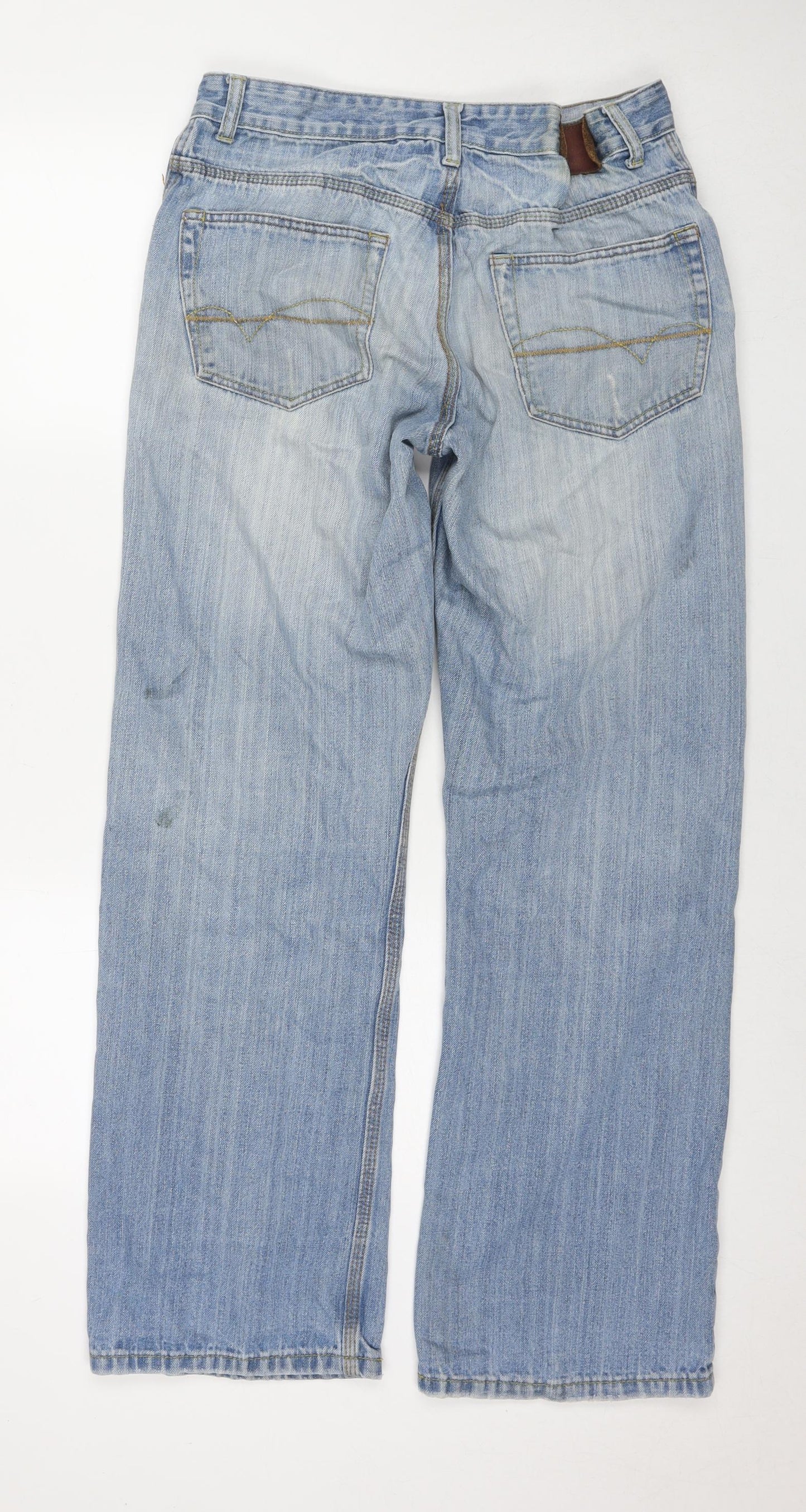 Cherokee Mens Blue Cotton Bootcut Jeans Size 32 in L34 in Regular Zip