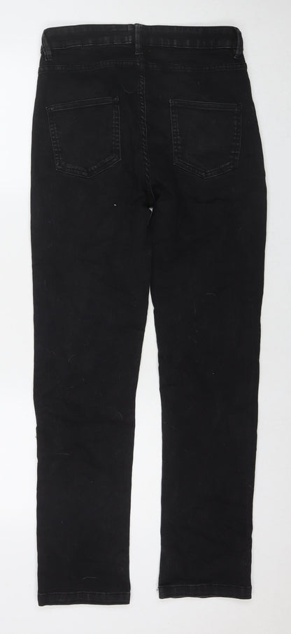 Womens UK Size 12 So Denim Regular Fit Straight Black Jeans