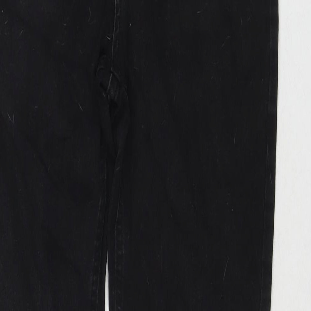 Womens UK Size 12 So Denim Regular Fit Straight Black Jeans