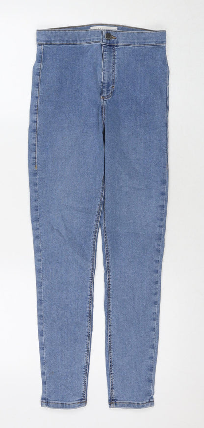 Topshop Womens Blue Cotton Skinny Jeans Size 28 in L30 in Regular Zip