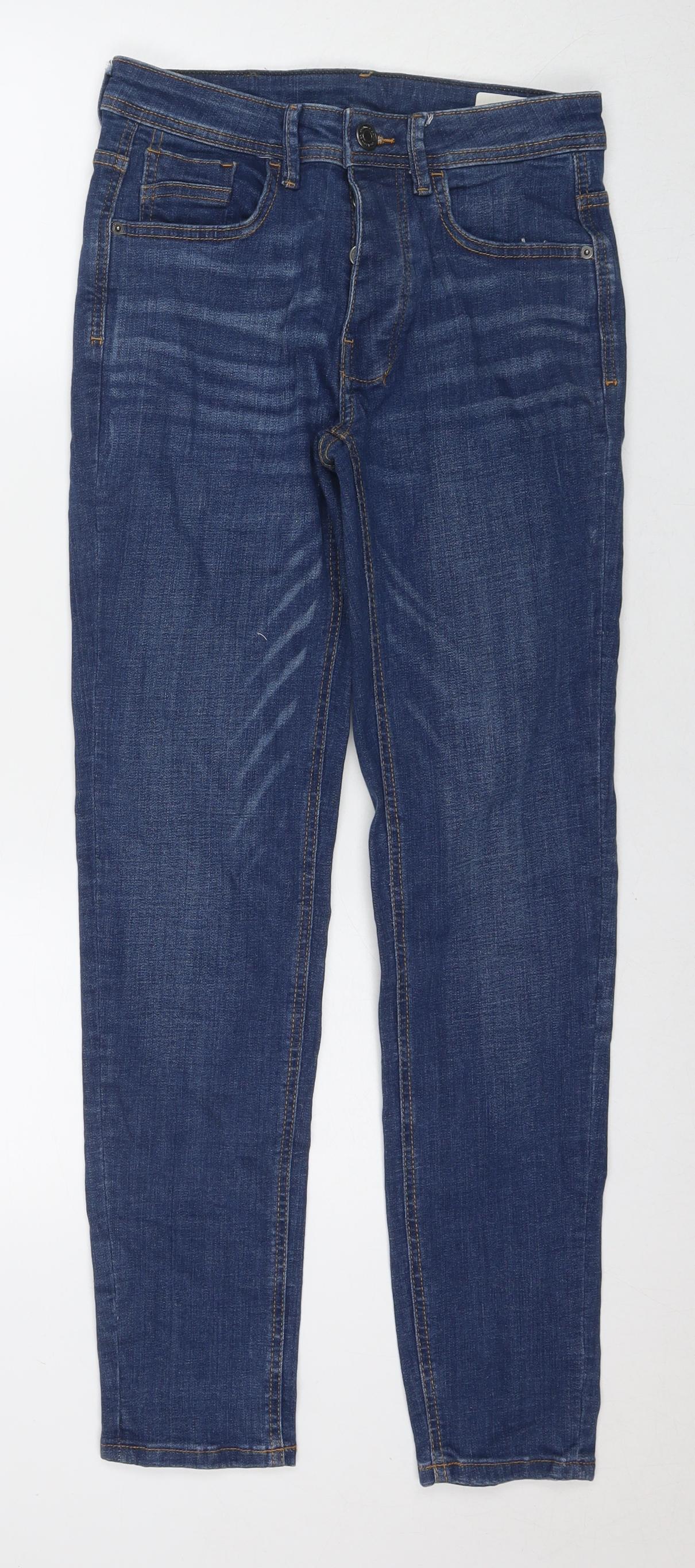 Denim & Co. Mens Blue Cotton Skinny Jeans Size 30 in L30 in Regular Zip
