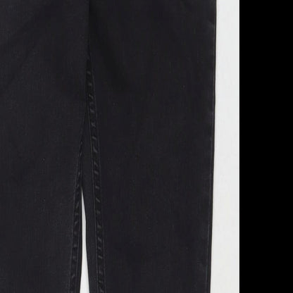 Nutmeg Girls Black Cotton Skinny Jeans Size 11-12 Years L24 in Regular Zip