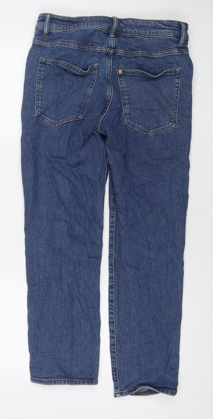 H&M Mens Blue Cotton Straight Jeans Size 30 in L30 in Regular Zip