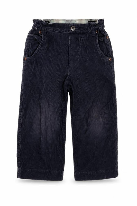 Logon Boys Blue Cotton Chino Trousers Size 4 Years Regular Zip