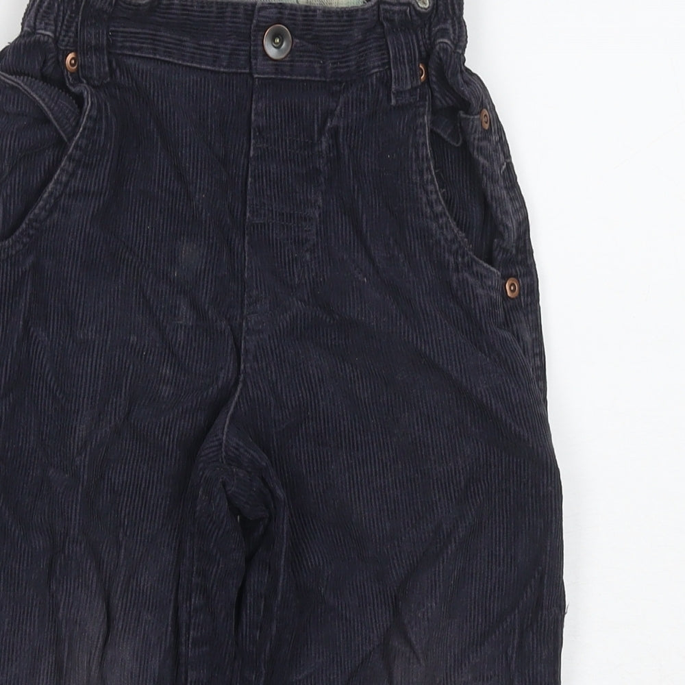 Logon Boys Blue Cotton Chino Trousers Size 4 Years Regular Zip