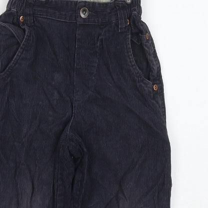 Logon Boys Blue Cotton Chino Trousers Size 4 Years Regular Zip