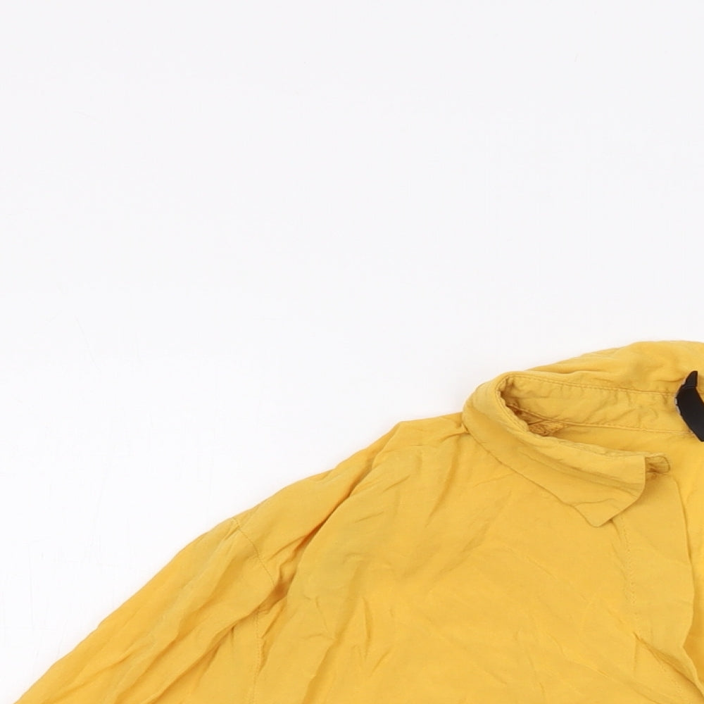 Womens UK Size 10 H&M Yellow Basic Blouse