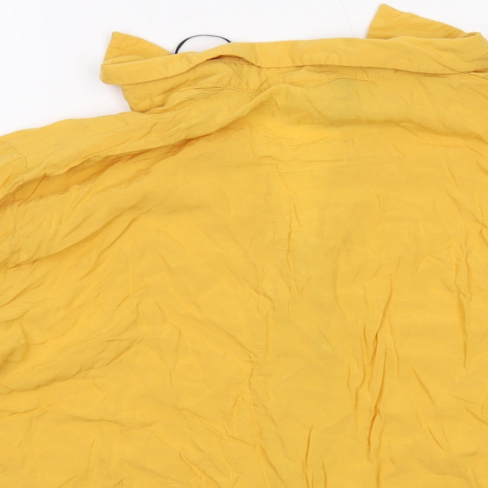 Womens UK Size 10 H&M Yellow Basic Blouse