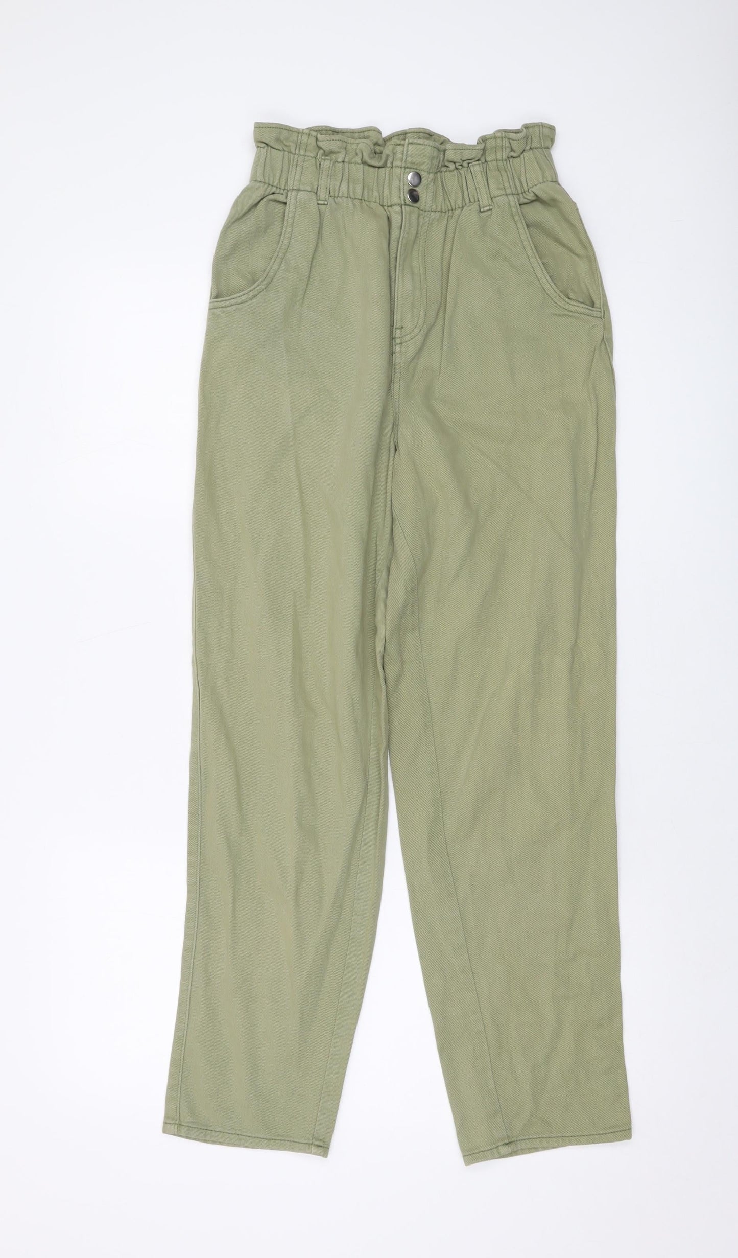 Womens UK Size 6 H&M Regular Fit Straight Green Jeans