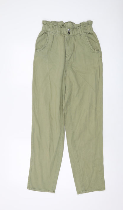 Womens UK Size 6 H&M Regular Fit Straight Green Jeans