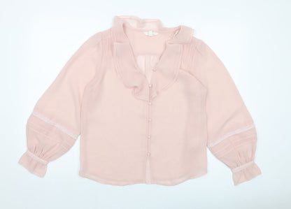 Womens UK Size 8 Per Una Pink Basic Blouse