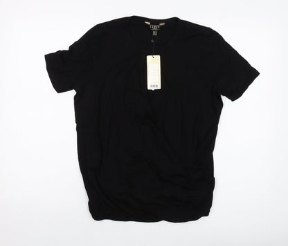 Womens UK Size 12 Lipsy Black Basic T-Shirt