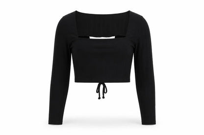 Womens UK Size 10 Boohoo Black Cropped Blouse