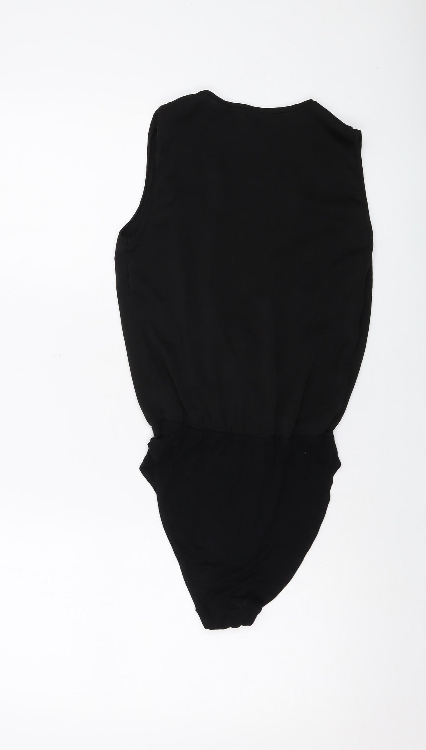 Miss Selfridge Womens Black Polyester Bodysuit One-Piece Size 4 Snap