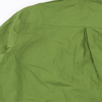 PRETTYLITTLETHING Womens Green Cotton Basic Button-Up Size 2 Collared