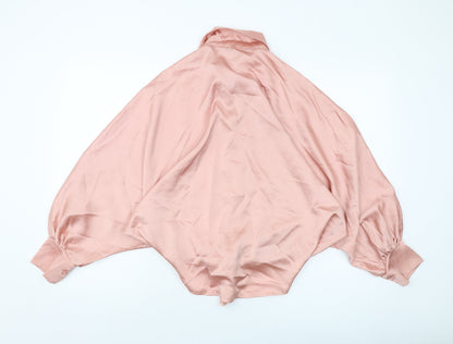 I SAW IT FIRST Womens Pink Polyester Basic Blouse Size 10 Collared