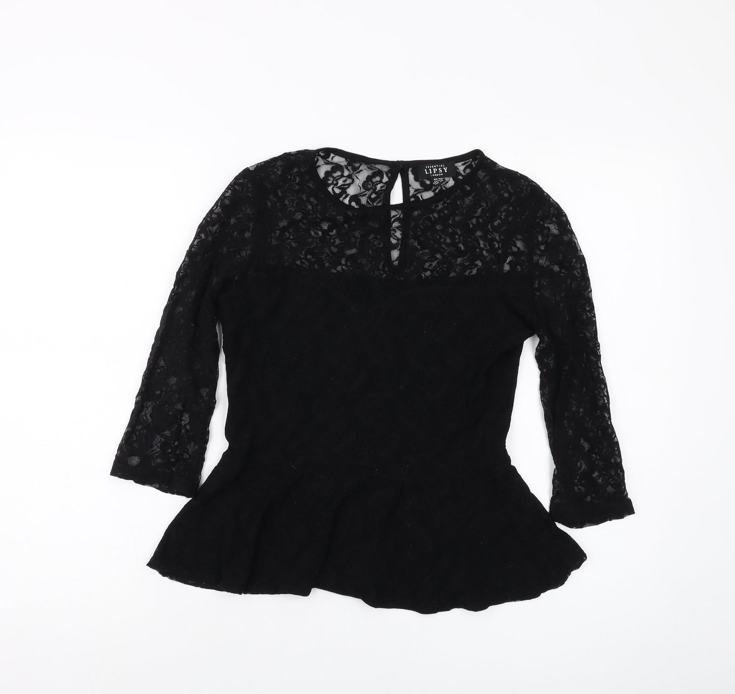 Womens UK Size 10 Lipsy Black Basic Blouse