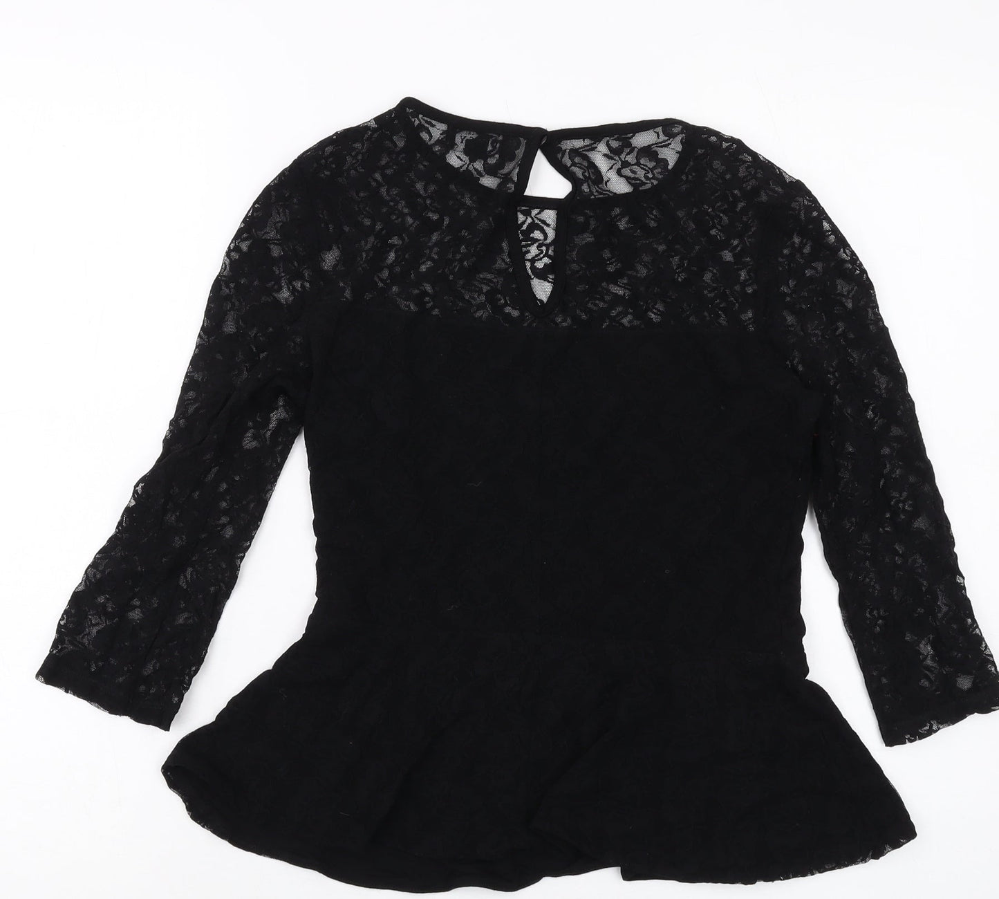 Womens UK Size 10 Lipsy Black Basic Blouse