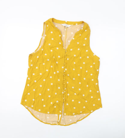 Womens UK Size 12 Apricot Yellow Basic Tank