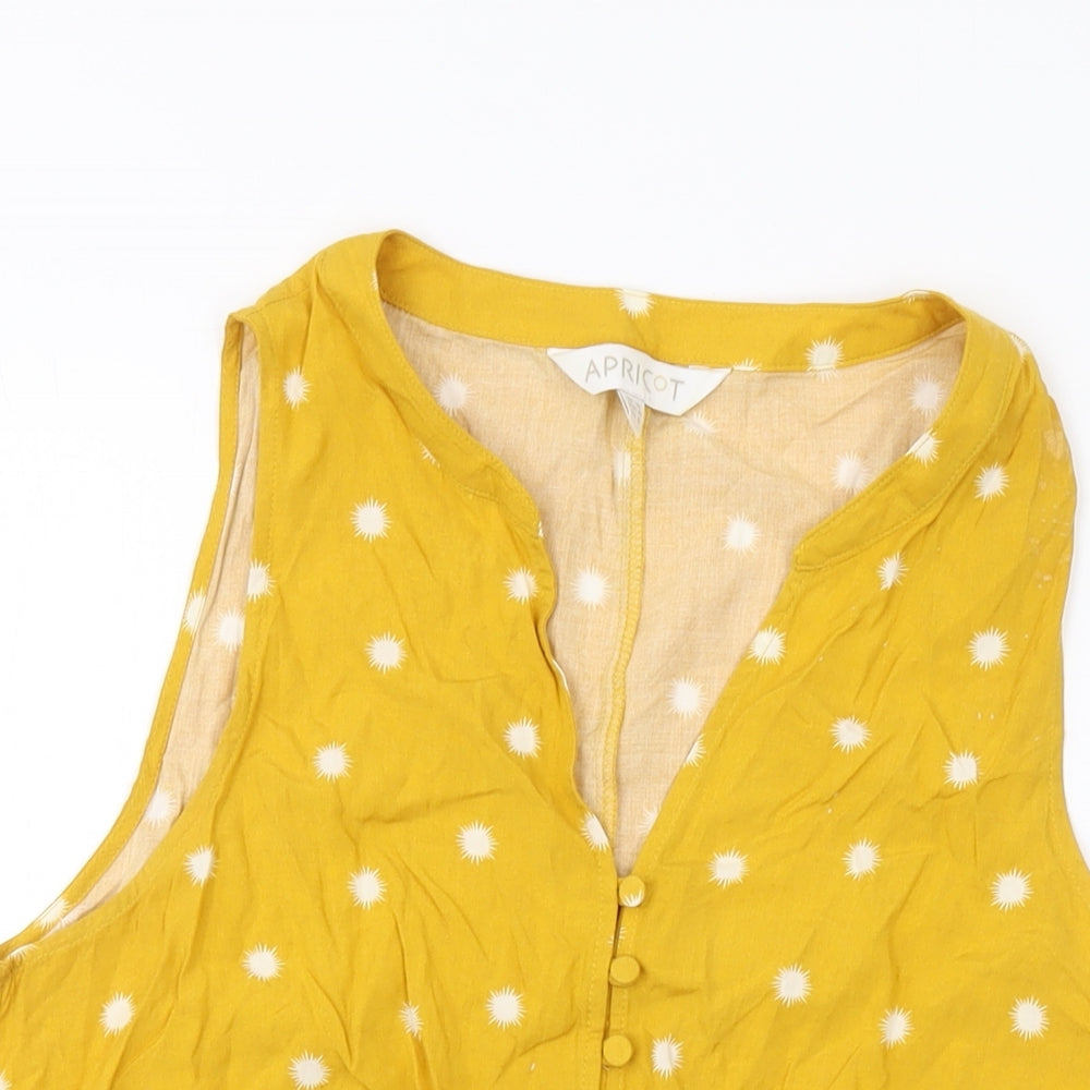 Womens UK Size 12 Apricot Yellow Basic Tank