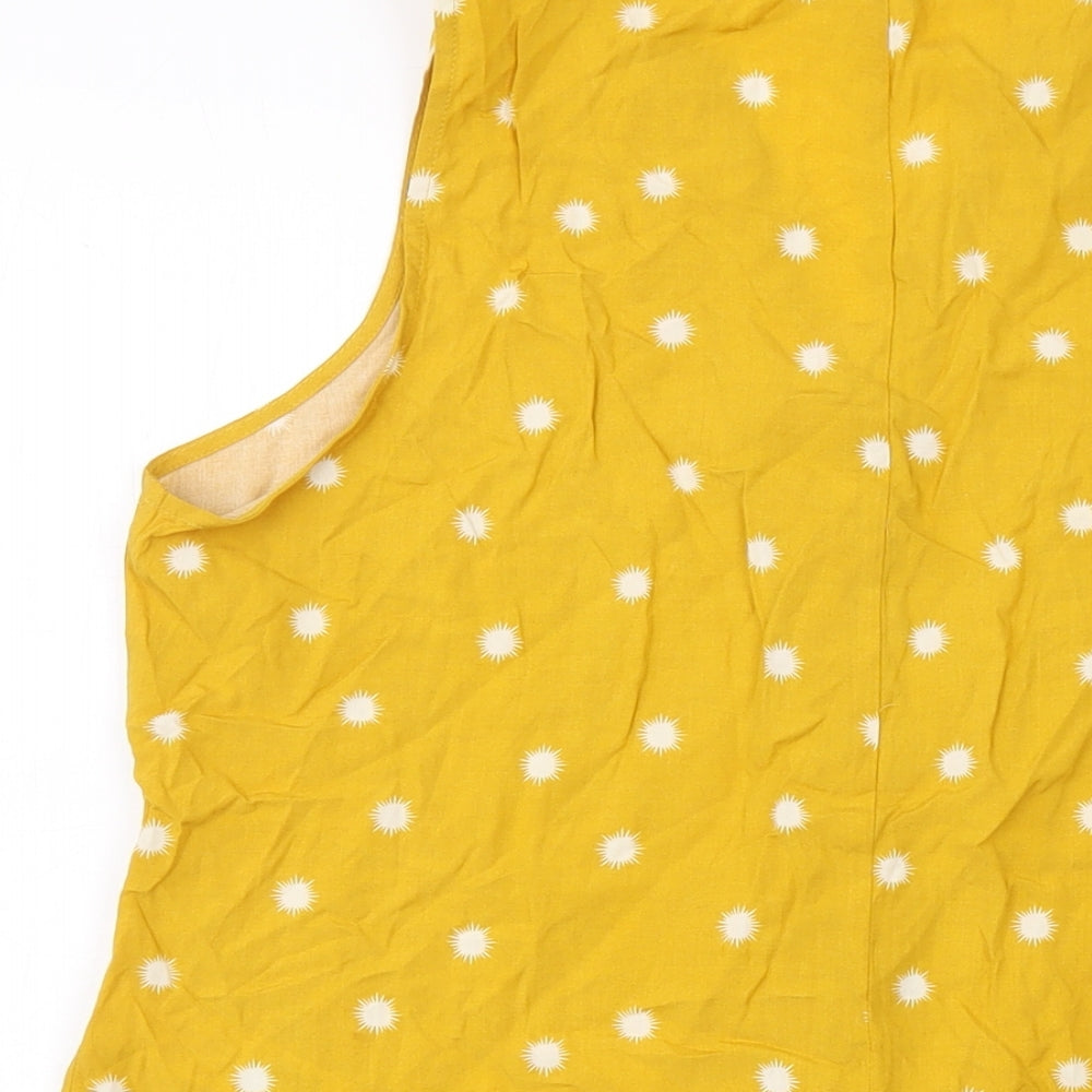 Womens UK Size 12 Apricot Yellow Basic Tank