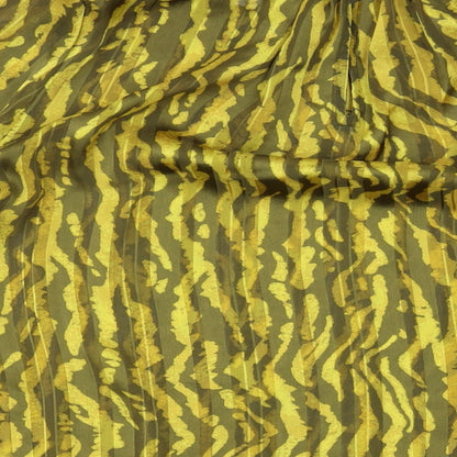H&M Womens Yellow Animal Print Polyester Basic Blouse Size M Mock Neck