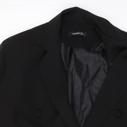 Boohoo Womens Black Jacket Size 12 Button