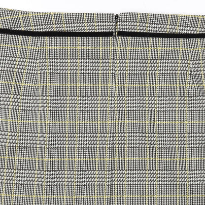 Dorothy Perkins Womens Gold Plaid Polyester Mini Skirt Size 20 Zip