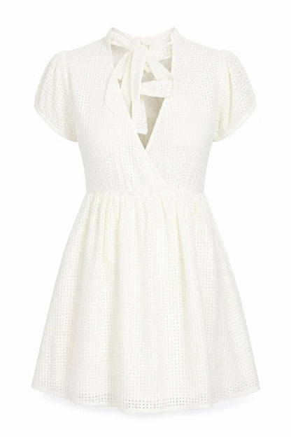 H&M Womens Ivory Cotton A-Line Size 10 V-Neck Pullover