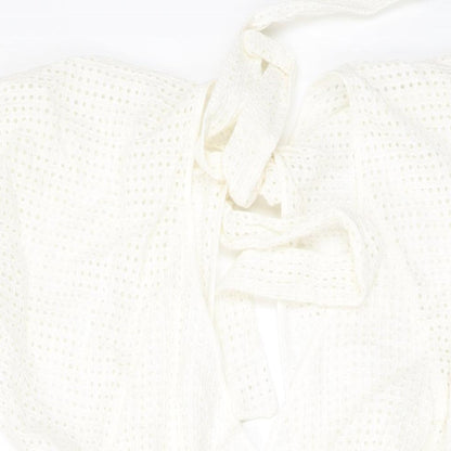 H&M Womens Ivory Cotton A-Line Size 10 V-Neck Pullover