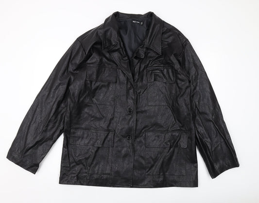 Nasty Gal Womens Black Jacket Size 12 Button