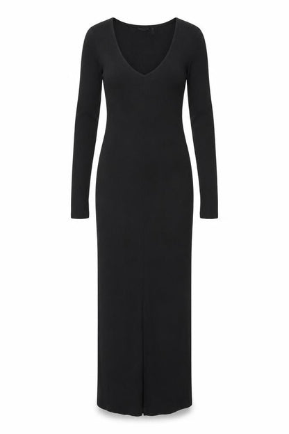 ASOS Womens Black Polyester Bodycon Size 8 V-Neck Pullover