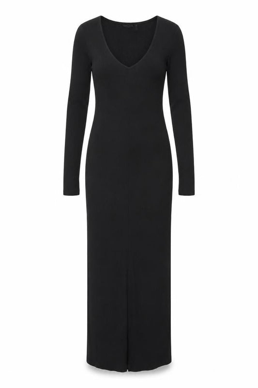 ASOS Womens Black Polyester Bodycon Size 8 V-Neck Pullover