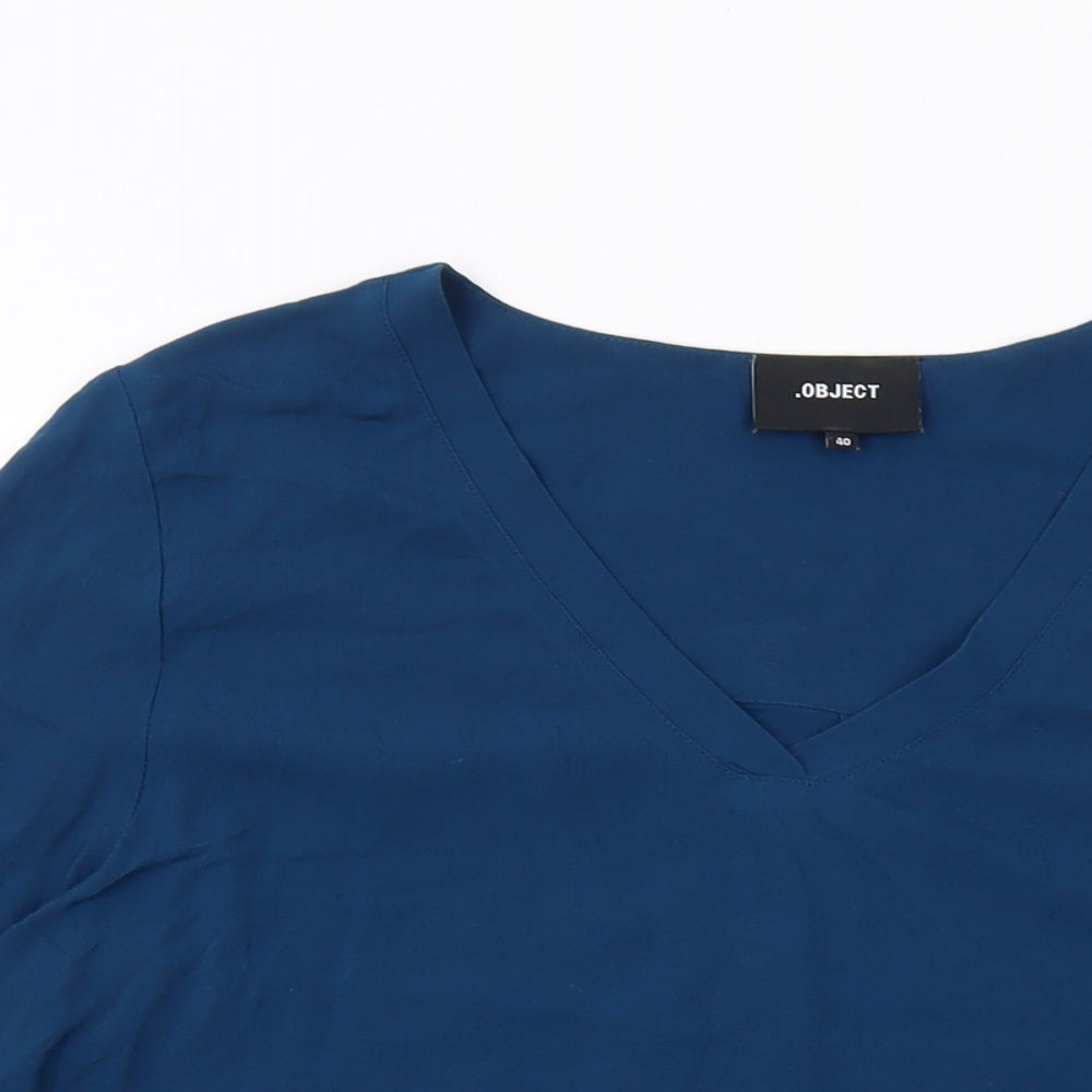 Womens UK Size 12 Object Blue Basic Blouse