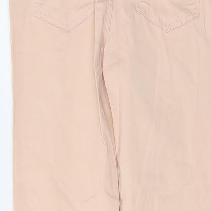F&F Womens Pink Cotton Straight Jeans Size 10 L24 in Regular Button