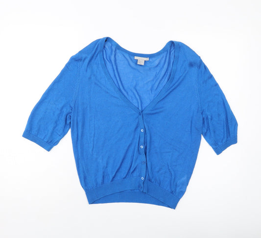 Womens UK Size L H&M Blue Shrug Jumper