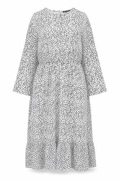 New Collection Womens White Geometric Polyester A-Line Size XS Round Neck Button