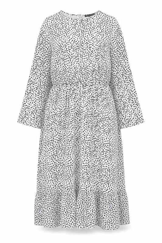 New Collection Womens White Geometric Polyester A-Line Size XS Round Neck Button