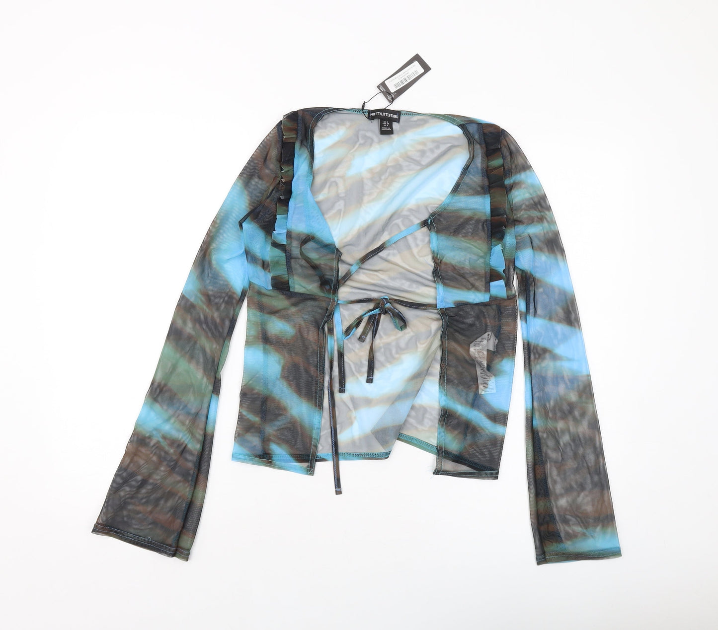 Womens UK Size 8 PRETTYLITTLETHING Multicoloured Kimono Blouse