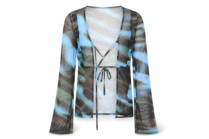 Womens UK Size 8 PRETTYLITTLETHING Multicoloured Kimono Blouse