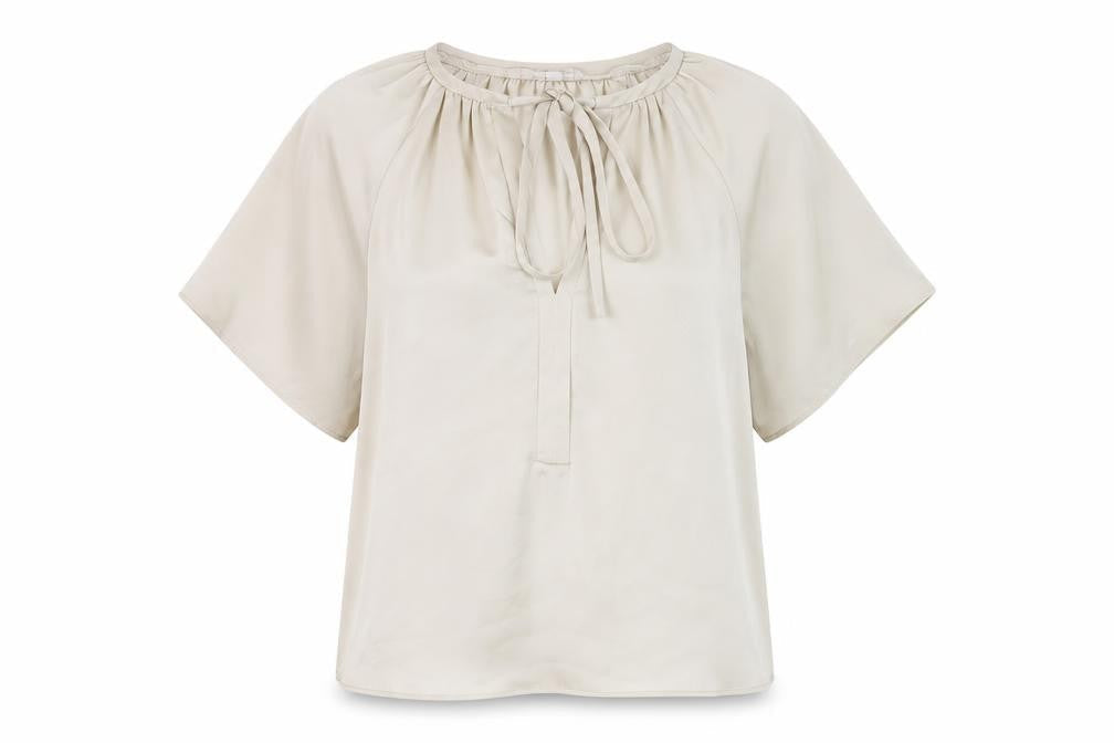 Womens UK Size XS H&M Beige Basic Blouse