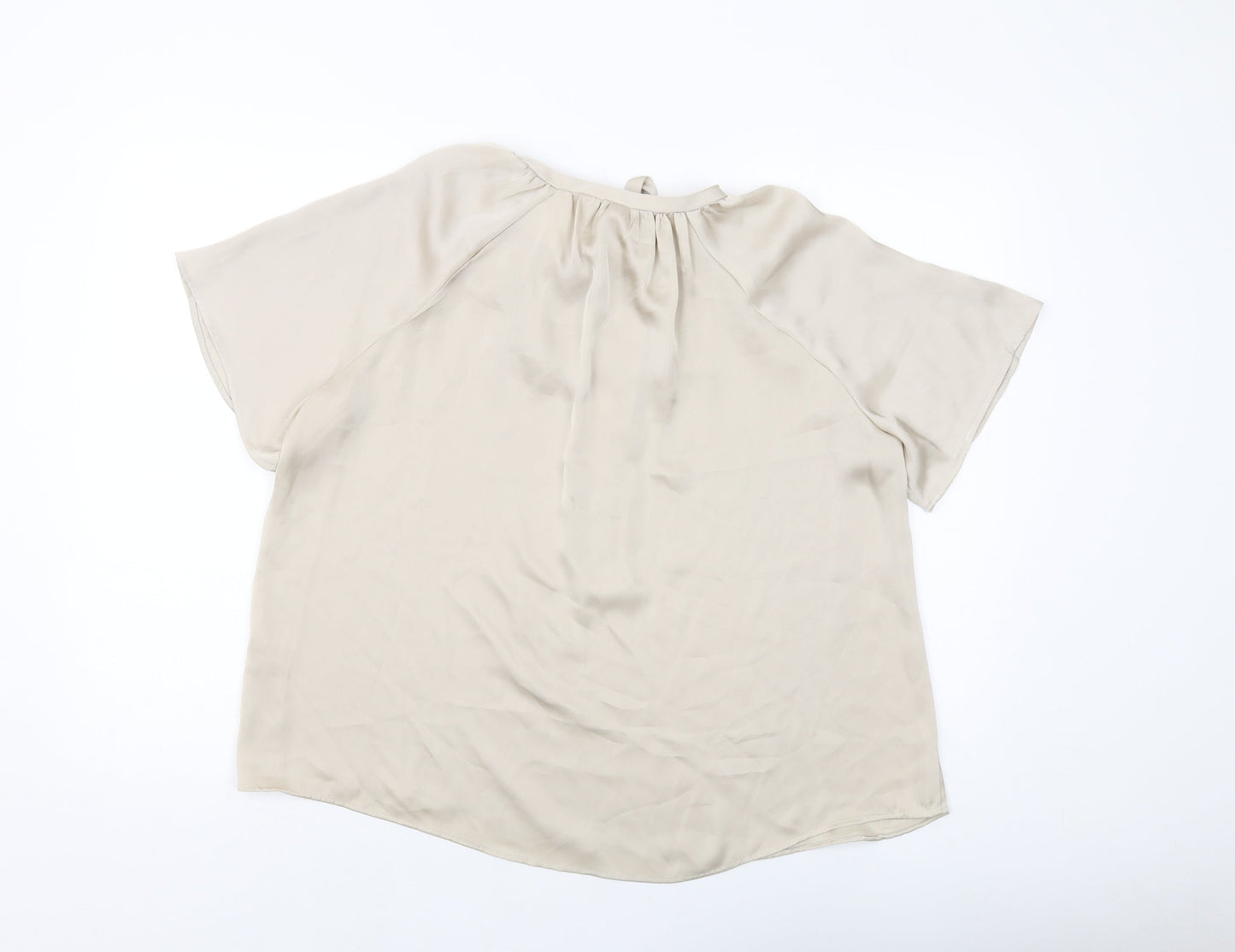 Womens UK Size XS H&M Beige Basic Blouse