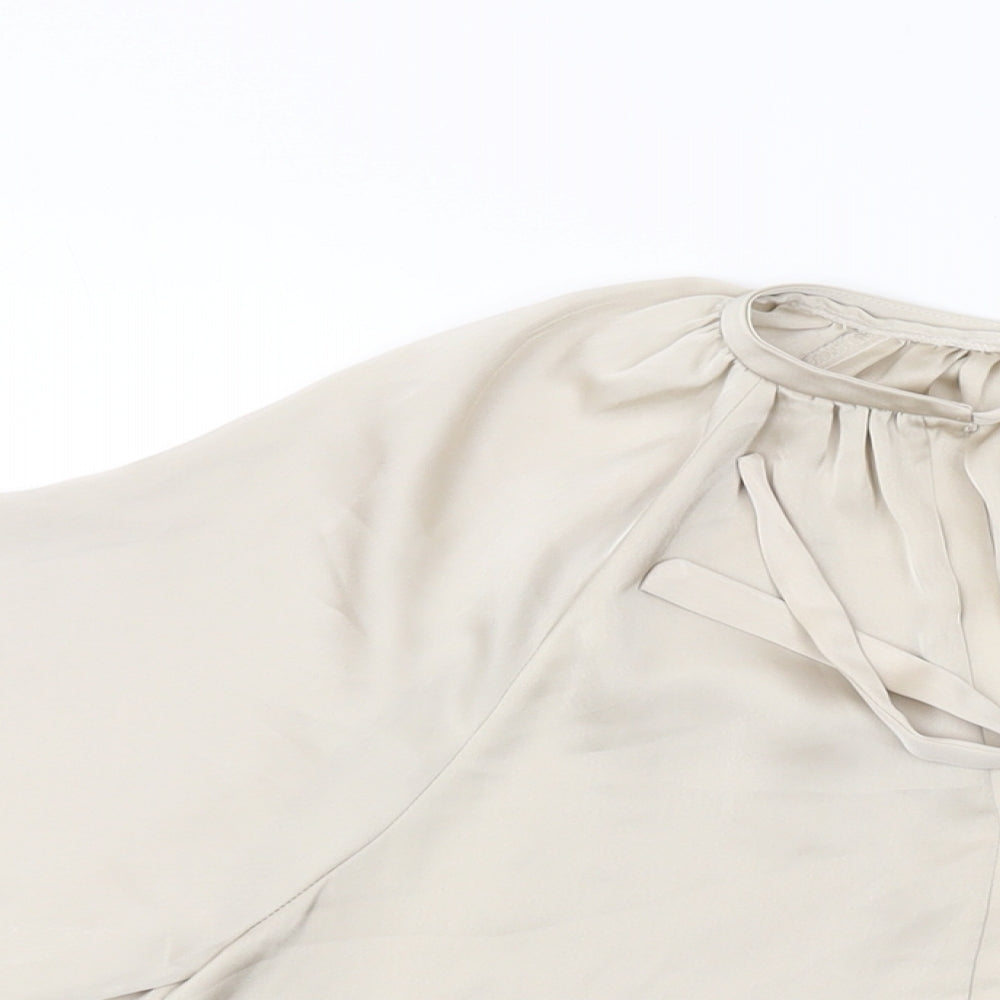 Womens UK Size XS H&M Beige Basic Blouse