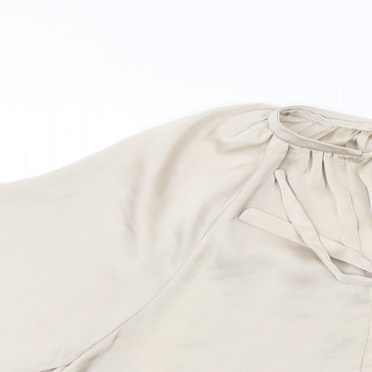 Womens UK Size XS H&M Beige Basic Blouse