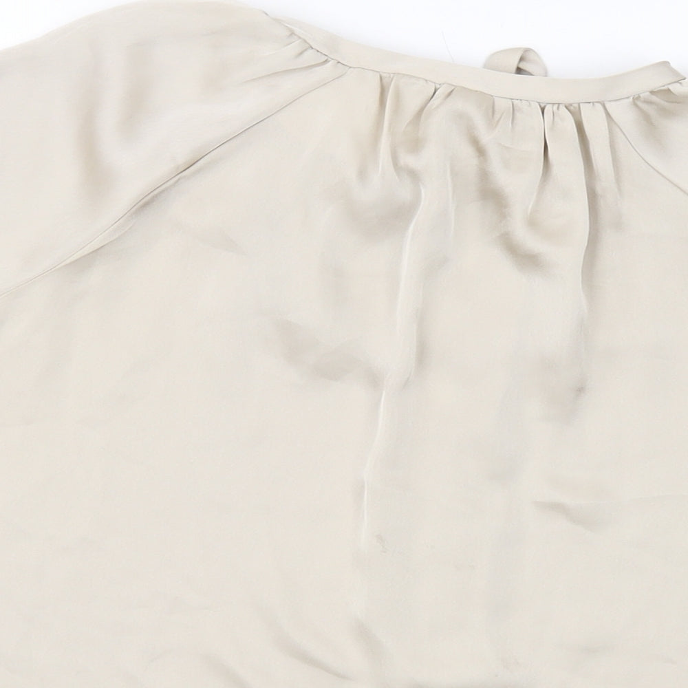 Womens UK Size XS H&M Beige Basic Blouse