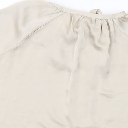 Womens UK Size XS H&M Beige Basic Blouse